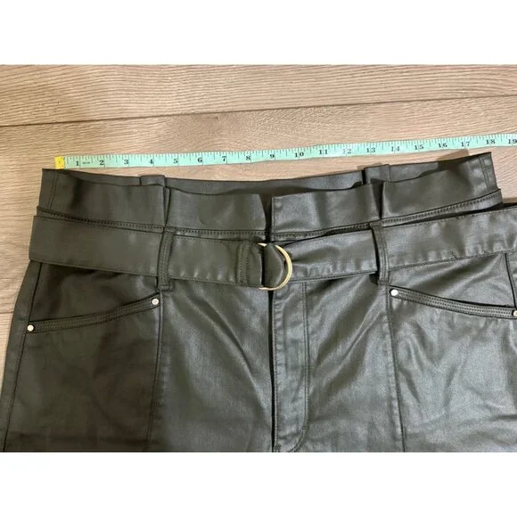 White House Black Market Coated Denim Paperbag Shorts - Picture 3 of 11